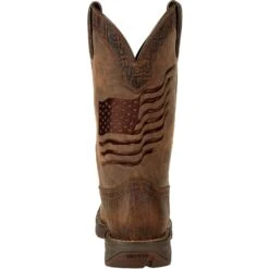 Durango Men's Rebel Distressed Flag Embroidery 12" Sqr Toe Western Boot -Rocky Sales Store DDB0314 back