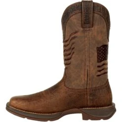 Durango Men's Rebel Distressed Flag Embroidery 12" Sqr Toe Western Boot -Rocky Sales Store DDB0314 instep profile