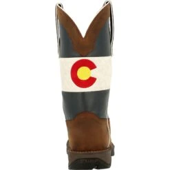 Durango Men's Rebel™ 11" Square Toe Pull-On Western Boot Brown DDB0346 11 Durango Men's Rebel™ 11" Square Toe Pull-On Western Boot Brown DDB0346 -Rocky Sales Store DDB0346 back