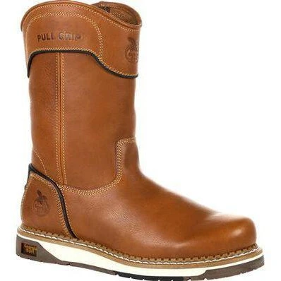 Georgia Men's AMP LT Wedge Pull-On Soft Toe Work Boot - Brown - GB00349 3 Georgia Men's AMP LT Wedge Pull-On Soft Toe Work Boot - Brown - GB00349