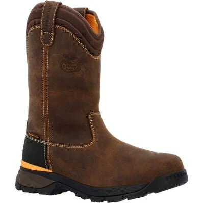 Georgia Men's TBD 11" Soft Toe WP Wellington Pull On Work Boot -Brown- GB00598 3 Georgia Men's TBD 11" Soft Toe WP Wellington Pull On Work Boot -Brown- GB00598