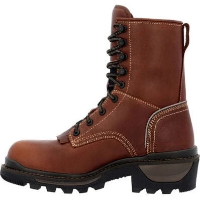 Rocky Men's Rams Horn 9" WP Logger Slip Resis Work Boot Brown RKK0395 5 Rocky Men's Rams Horn 9" WP Logger Slip Resis Work Boot Brown RKK0395 - Image 3