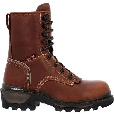 Rocky Men's Rams Horn 9" WP Logger Slip Resis Work Boot Brown RKK0395 4 Rocky Men's Rams Horn 9" WP Logger Slip Resis Work Boot Brown RKK0395 - Image 2