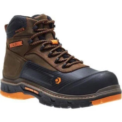 Wolverine Men's Overpass Safety Toe 6" WP Work Boot - Brown - W10717 -Rocky Sales Store wolverine mens overpass safety toe 6 wp work boot brown w10717 5
